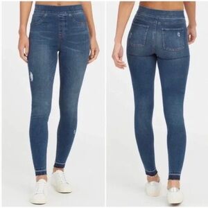 Spanx Distressed Skinny Jeans Women’s Size S Tummy Shapping Panel High Rise